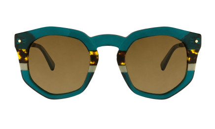 Hexagonal polarized sunglasses in blue Charly Therapy
